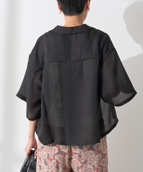 AMERICAN HOLIC(アメリカンホリック)の「接触冷感シアー開襟半袖シャツ(シャツ/ブラウス・レディース・ブルー/アイボリー/ブラック/モカ・M/L)」の16枚目の写真