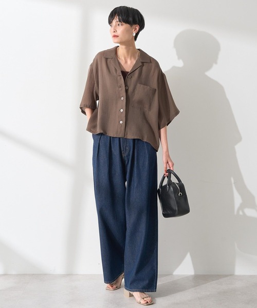 AMERICAN HOLIC(アメリカンホリック)の「接触冷感シアー開襟半袖シャツ(シャツ/ブラウス・レディース・ブルー/アイボリー/ブラック/モカ・M/L)」の19枚目の写真