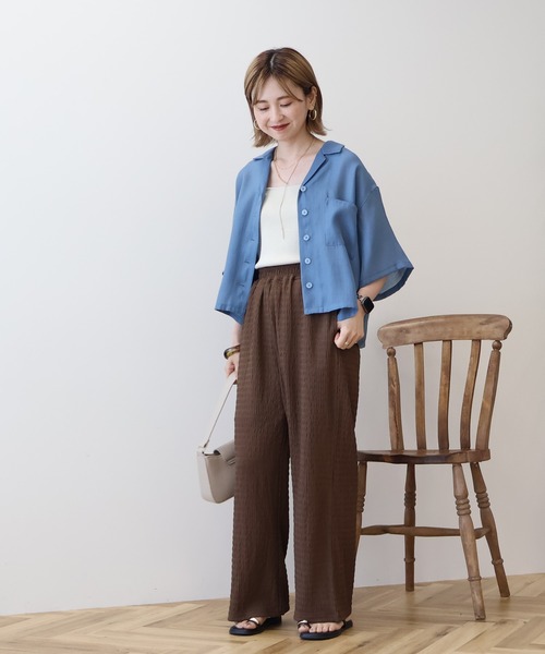 セール】接触冷感シアー開襟半袖シャツ（シャツ/ブラウス