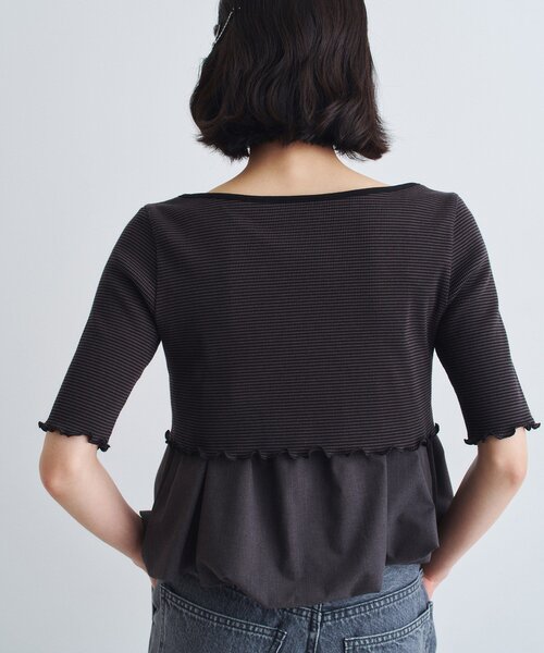 CODE A(コードエー)の「chic border 2way ribbon cardigan(カーディガン/ボレロ・レディース・ブラック系2/ホワイト系3/ブラウン系その他3・00)」の14枚目の写真