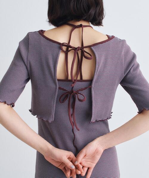 CODE A(コードエー)の「chic border 2way ribbon cardigan(カーディガン/ボレロ・レディース・ブラック系2/ホワイト系3/ブラウン系その他3・00)」の17枚目の写真