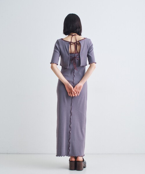 CODE A(コードエー)の「chic border 2way ribbon cardigan(カーディガン/ボレロ・レディース・ブラック系2/ホワイト系3/ブラウン系その他3・00)」の6枚目の写真