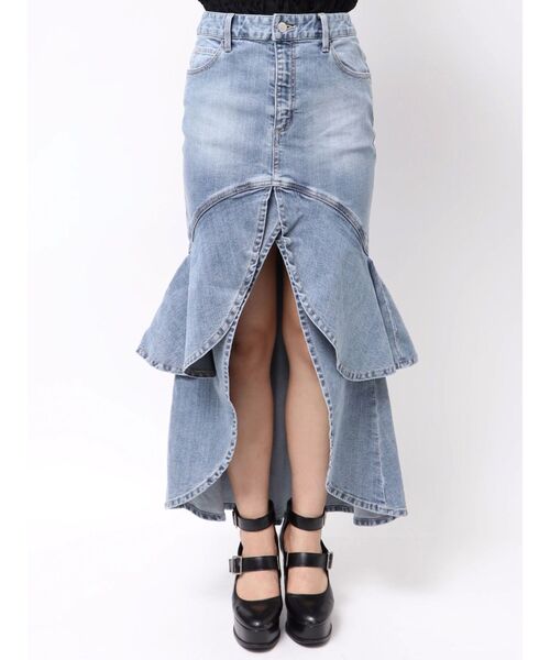 EATME（イートミー）の「フレアマーメイドデニムスカート（デニムスカート・レディース・ピンク/ブラック/ライトブルー・SMALL/MEDIUM）」の11枚目の写真