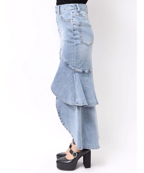 EATME（イートミー）の「フレアマーメイドデニムスカート（デニムスカート・レディース・ピンク/ブラック/ライトブルー・SMALL/MEDIUM）」の12枚目の写真