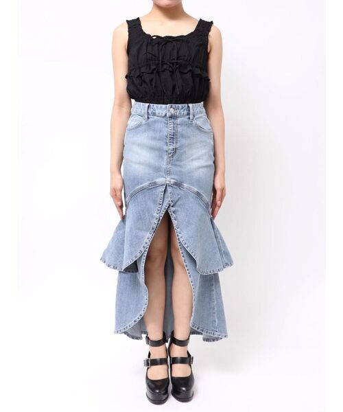 EATME（イートミー）の「フレアマーメイドデニムスカート（デニムスカート・レディース・ピンク/ブラック/ライトブルー・SMALL/MEDIUM）」の19枚目の写真