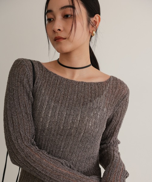 TENTO（テント）の「針抜きリブニットプルオーバー（ニット/セーター・レディース・ブラウン/ベージュ・FREE）」の9枚目の写真