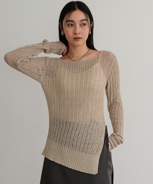 TENTO（テント）の「針抜きリブニットプルオーバー（ニット/セーター・レディース・ブラウン/ベージュ・FREE）」の11枚目の写真