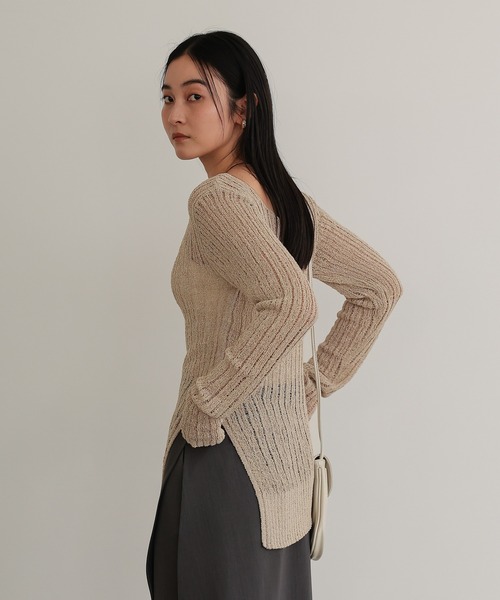 TENTO（テント）の「針抜きリブニットプルオーバー（ニット/セーター・レディース・ブラウン/ベージュ・FREE）」の14枚目の写真