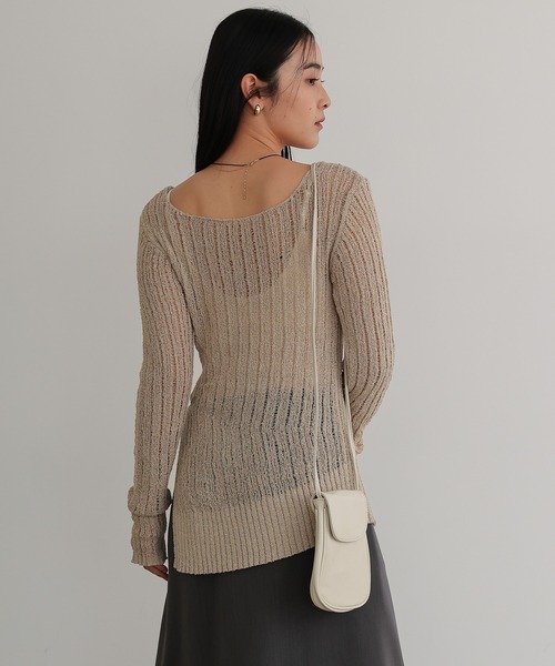 TENTO（テント）の「針抜きリブニットプルオーバー（ニット/セーター・レディース・ブラウン/ベージュ・FREE）」の16枚目の写真