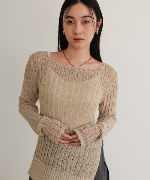TENTO（テント）の「針抜きリブニットプルオーバー（ニット/セーター・レディース・ブラウン/ベージュ・FREE）」の17枚目の写真