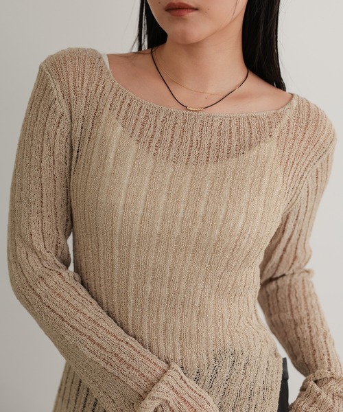 TENTO（テント）の「針抜きリブニットプルオーバー（ニット/セーター・レディース・ブラウン/ベージュ・FREE）」の18枚目の写真