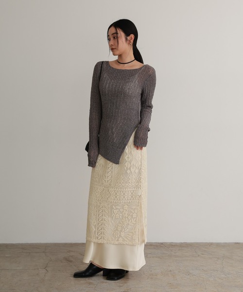 TENTO（テント）の「針抜きリブニットプルオーバー（ニット/セーター・レディース・ブラウン/ベージュ・FREE）」の19枚目の写真