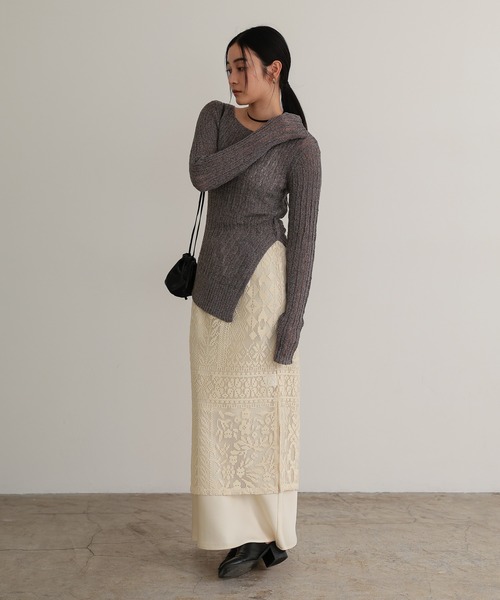 TENTO（テント）の「針抜きリブニットプルオーバー（ニット/セーター・レディース・ブラウン/ベージュ・FREE）」の22枚目の写真