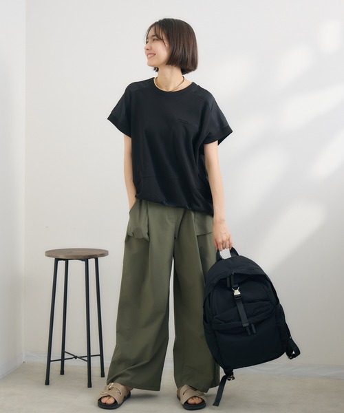 KATHARINE ROSS(キャサリンロス)の「【PILLINI/ピリーニ】サラコットンプルオーバー(Tシャツ/カットソー・レディース・モカ/ブラック・MEDIUM)」の6枚目の写真