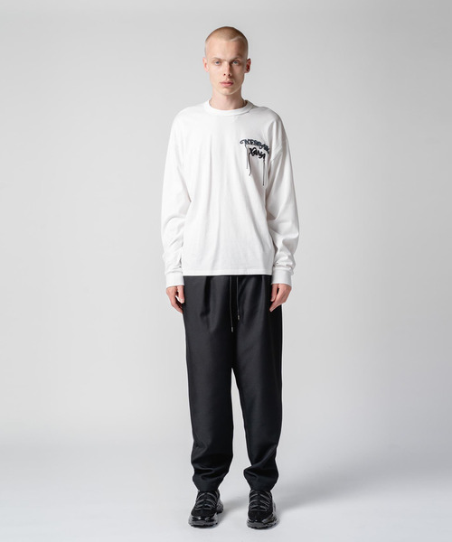 yoshiokubo(ヨシオクボ)の「yoshiokubo ヨシオクボ / L/S T "K" KESSAKU YANA ロンT / YKF25107(Tシャツ/カットソー・メンズ・ブラック/ホワイト・2/3/1)」の3枚目の写真