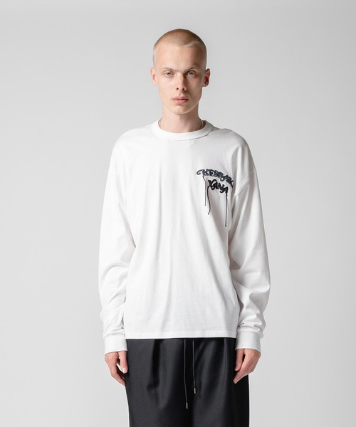 yoshiokubo(ヨシオクボ)の「yoshiokubo ヨシオクボ / L/S T "K" KESSAKU YANA ロンT / YKF25107(Tシャツ/カットソー・メンズ・ブラック/ホワイト・2/3/1)」の7枚目の写真