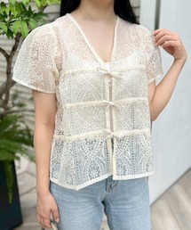 MODE ROBE | レースリボンショートブラウス(シャツ/ブラウス)