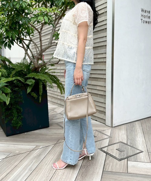 MODE ROBE(モードローブ)の「レースリボンショートブラウス(シャツ/ブラウス・レディース・アイボリー・FREE)」の3枚目の写真