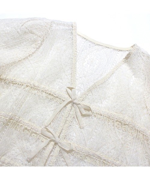 MODE ROBE(モードローブ)の「レースリボンショートブラウス(シャツ/ブラウス・レディース・アイボリー・FREE)」の7枚目の写真