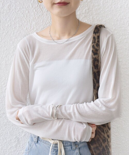 SHIPS（シップス）の「シアー フライス ロング スリーブ カットソー（T