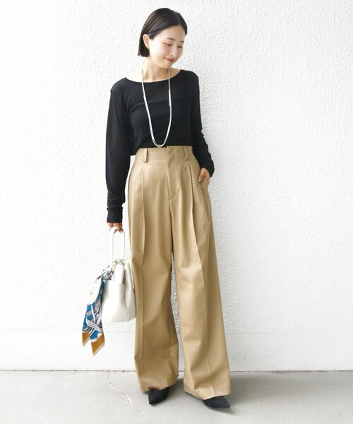 SHIPS（シップス）の「シアー フライス ロング スリーブ カットソー（Tシャツ/カットソー・レディース・ピンク/ホワイト/ブラック・ONE SIZE）」の14枚目の写真