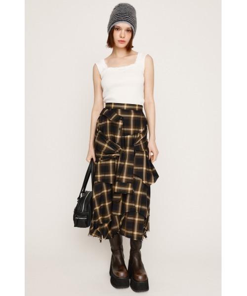 SLY（スライ）の「LACE DOCKING RIB TANK レース ドッキング リブ タンク 夏服 秋服 ノースリーブトップス（タンクトップ・レディース・オフホワイト/ライトブラック/ピンク・FREE）」の4枚目の写真