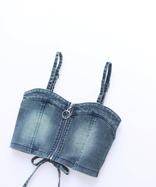 ANAP GｉRL（アナップガール）の「バッグ スピンドル ビスチェ × Tシャツ SET 【キッズお揃い】（Tシャツ/カットソー・キッズ・ブルー/ベージュ・M/S/XS）」の19枚目の写真