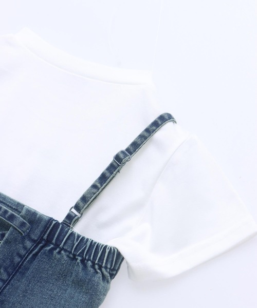 ANAP GｉRL（アナップガール）の「バッグ スピンドル ビスチェ × Tシャツ SET 【キッズお揃い】（Tシャツ/カットソー・キッズ・ブルー/ベージュ・M/S/XS）」の20枚目の写真