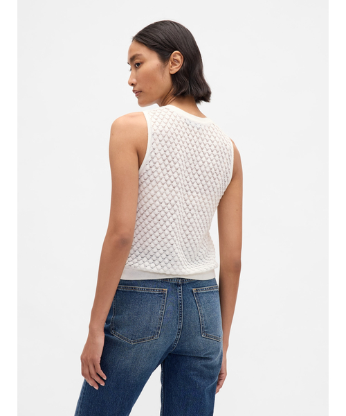 GAP(ギャップ)の「CashSoft カシミヤタッチ ライトウェイト クロップド タンクトップ(ニット/セーター・レディース・ブラック/アイボリー・XS/S/M/L/XL/XXS)」の6枚目の写真