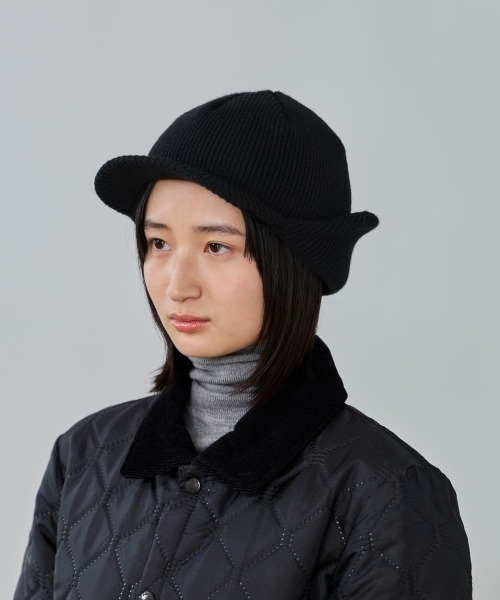 OVERRIDE(オーバーライド)の「OVERRIDE KNIT EARFLAP OSLO CAP SG / オーバーライド(キャップ・レディース・ブラック/ブラウン/ホワイト/グレー・57~59cm)」の2枚目の写真