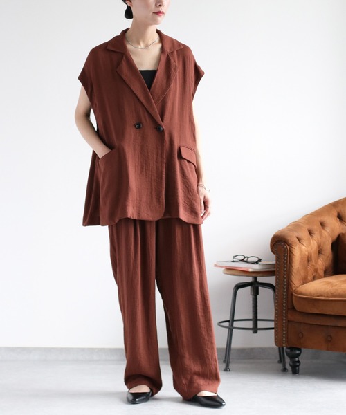 セール】〈セットアップ対応〉落ち感のあるトロミ素材