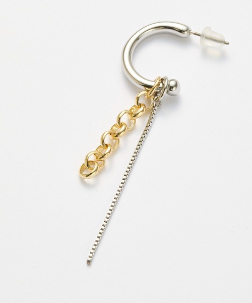 COLONY 2139（コロニートゥーワンスリーナイン）の「アンカーフープチェーンピアス（ピアス（両耳用）・レディース・シルバー×ゴールド・FREE）」の8枚目の写真