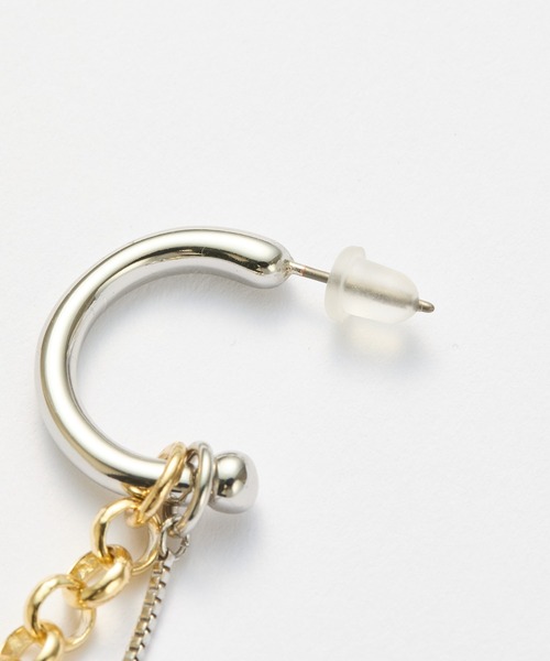 COLONY 2139（コロニートゥーワンスリーナイン）の「アンカーフープチェーンピアス（ピアス（両耳用）・レディース・シルバー×ゴールド・FREE）」の9枚目の写真
