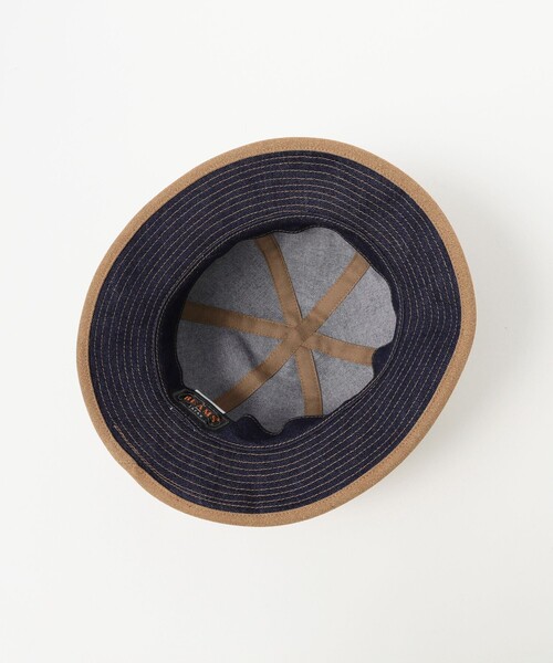 BEAMS PLUS（ビームスプラス）の「MIL Hat Denim on Leather Powder（ハット・メンズ・ブラウン・ONE SIZE）」の5枚目の写真