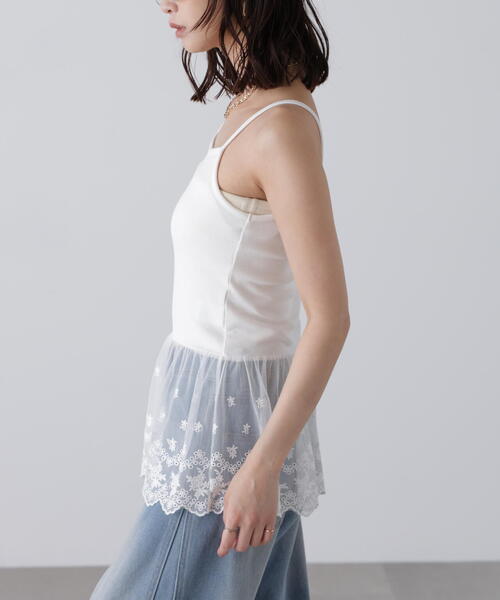 FREE'S MART（フリーズマート）の「◆レースドッキングタンクトップ（タンクトップ・レディース・ホワイト・FREE）」の11枚目の写真