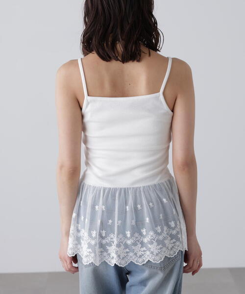 FREE'S MART（フリーズマート）の「◆レースドッキングタンクトップ（タンクトップ・レディース・ホワイト・FREE）」の12枚目の写真