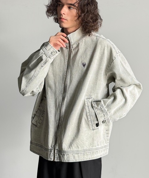 Classical Origin(クラシカルオリジン)の「ヴィンテージ加工ハイネックデニムジャケット/Vintage-Washed High-Neck Denim Jacket(デニムジャケット・メンズ・ブラック系1/ホワイト系1・MEDIUM/SMALL/LARGE)」の2枚目の写真