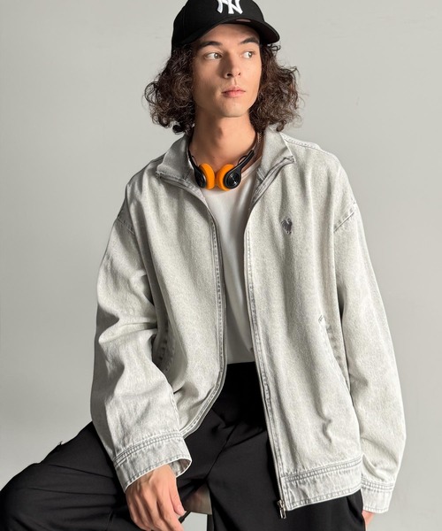 Classical Origin(クラシカルオリジン)の「ヴィンテージ加工ハイネックデニムジャケット/Vintage-Washed High-Neck Denim Jacket(デニムジャケット・メンズ・ブラック系1/ホワイト系1・MEDIUM/SMALL/LARGE)」の7枚目の写真