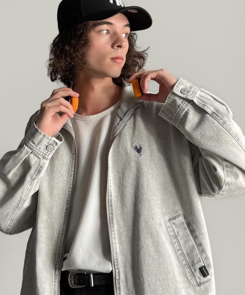 Classical Origin(クラシカルオリジン)の「ヴィンテージ加工ハイネックデニムジャケット/Vintage-Washed High-Neck Denim Jacket(デニムジャケット・メンズ・ブラック系1/ホワイト系1・MEDIUM/SMALL/LARGE)」の6枚目の写真