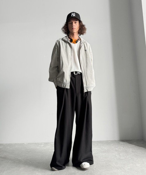 Classical Origin(クラシカルオリジン)の「ヴィンテージ加工ハイネックデニムジャケット/Vintage-Washed High-Neck Denim Jacket(デニムジャケット・メンズ・ブラック系1/ホワイト系1・MEDIUM/SMALL/LARGE)」の8枚目の写真