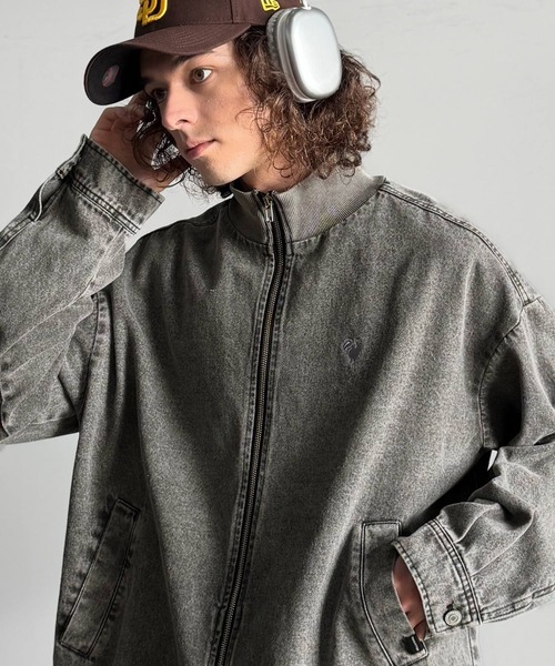 Classical Origin(クラシカルオリジン)の「ヴィンテージ加工ハイネックデニムジャケット/Vintage-Washed High-Neck Denim Jacket(デニムジャケット・メンズ・ブラック系1/ホワイト系1・MEDIUM/SMALL/LARGE)」の3枚目の写真