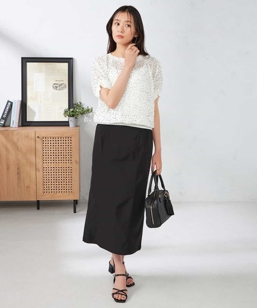 a.v.v(アーヴェヴェ)の「シフォン楊柳プリーツブラウス(シャツ/ブラウス・レディース・アイボリー/ブラック・36/40/38)」の20枚目の写真