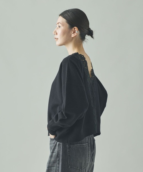 Curensology（カレンソロジー）の「Curensology(カレンソロジー)/バックレースニットプルオーバー（ニット/セーター・レディース・ブラック/ダークブラウン/ネイビー・FREE）」の20枚目の写真