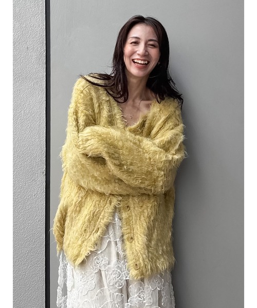 Ungrid（アングリッド）の「起毛ニットアンサンブル（カーディガン/ボレロ・レディース・チャコールグレー/イエロー/ヘザーグレー/オレンジ・FREE）」の1枚目の写真