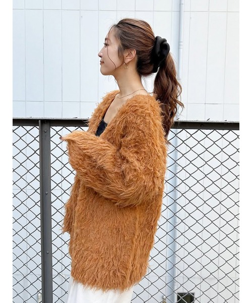 Ungrid（アングリッド）の「起毛ニットアンサンブル（カーディガン/ボレロ・レディース・チャコールグレー/イエロー/ヘザーグレー/オレンジ・FREE）」の4枚目の写真