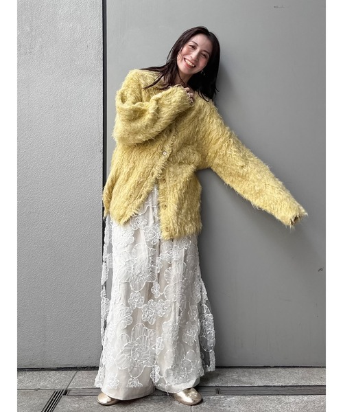 Ungrid（アングリッド）の「起毛ニットアンサンブル（カーディガン/ボレロ・レディース・チャコールグレー/イエロー/ヘザーグレー/オレンジ・FREE）」の11枚目の写真