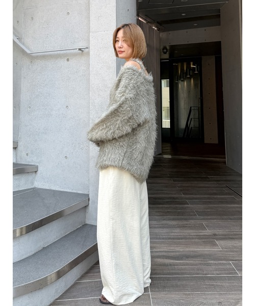 Ungrid（アングリッド）の「起毛ニットアンサンブル（カーディガン/ボレロ・レディース・チャコールグレー/イエロー/ヘザーグレー/オレンジ・FREE）」の9枚目の写真