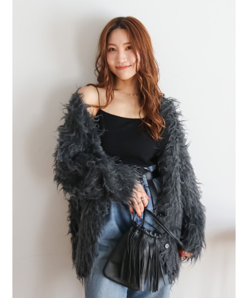 Ungrid（アングリッド）の「起毛ニットアンサンブル（カーディガン/ボレロ・レディース・チャコールグレー/イエロー/ヘザーグレー/オレンジ・FREE）」の15枚目の写真