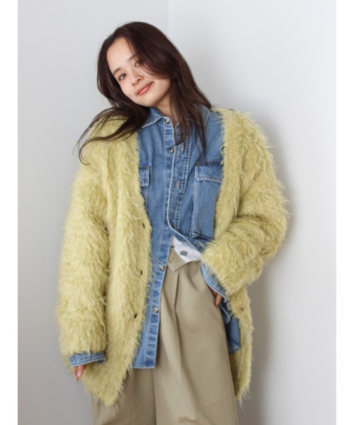 Ungrid（アングリッド）の「起毛ニットアンサンブル（カーディガン/ボレロ・レディース・チャコールグレー/イエロー/ヘザーグレー/オレンジ・FREE）」の12枚目の写真