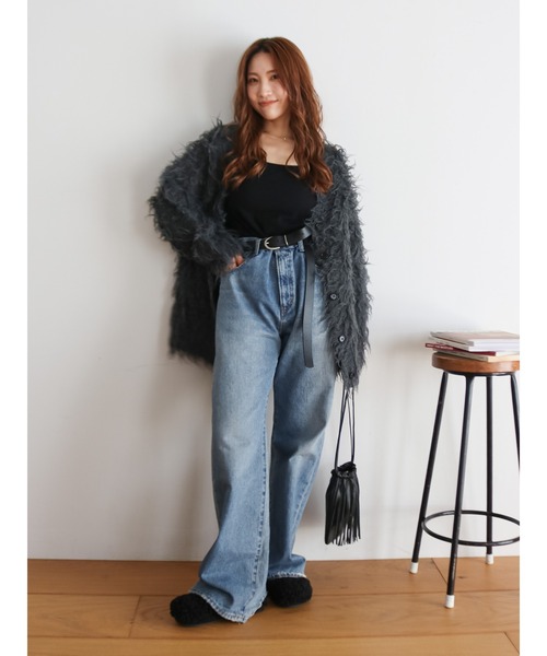 Ungrid（アングリッド）の「起毛ニットアンサンブル（カーディガン/ボレロ・レディース・チャコールグレー/イエロー/ヘザーグレー/オレンジ・FREE）」の14枚目の写真